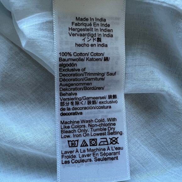 J Crew Embroidered Lace Trim Button Up Shirt In Cotton Voile Size 2 White FLAWS - Picture 11 of 16